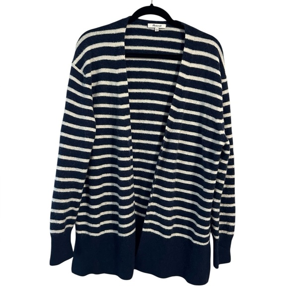 Madewell Cozy Walker Cardigan Striped Merino Wool Alpaca Blend Preppy Large - Picture 2 of 8